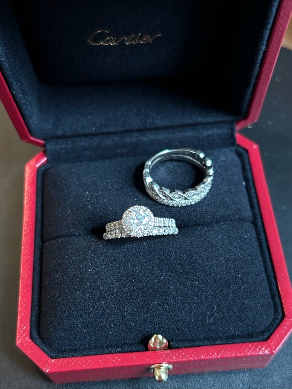 NATURAL DIAMOND 4-BAND WEDDING SET — JUST UNDER 2 CARAT TOTAL WEIGHT